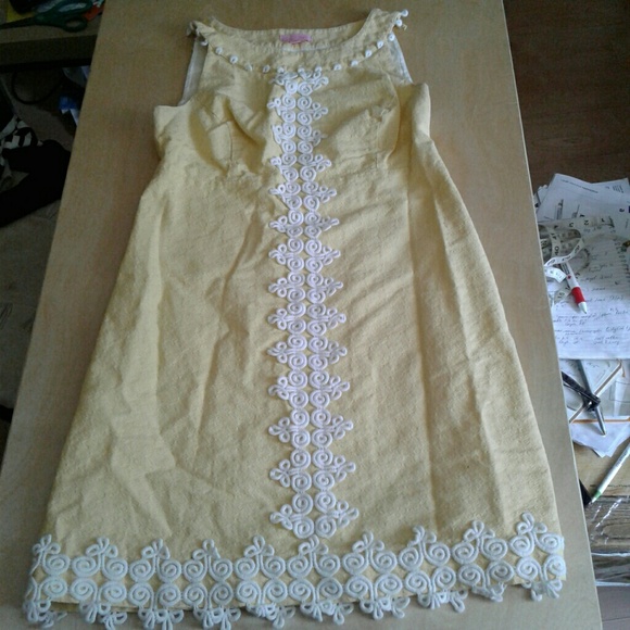 Lilly Pulitzer Yellow Cotton Summer Dress sz6 - Picture 8 of 8